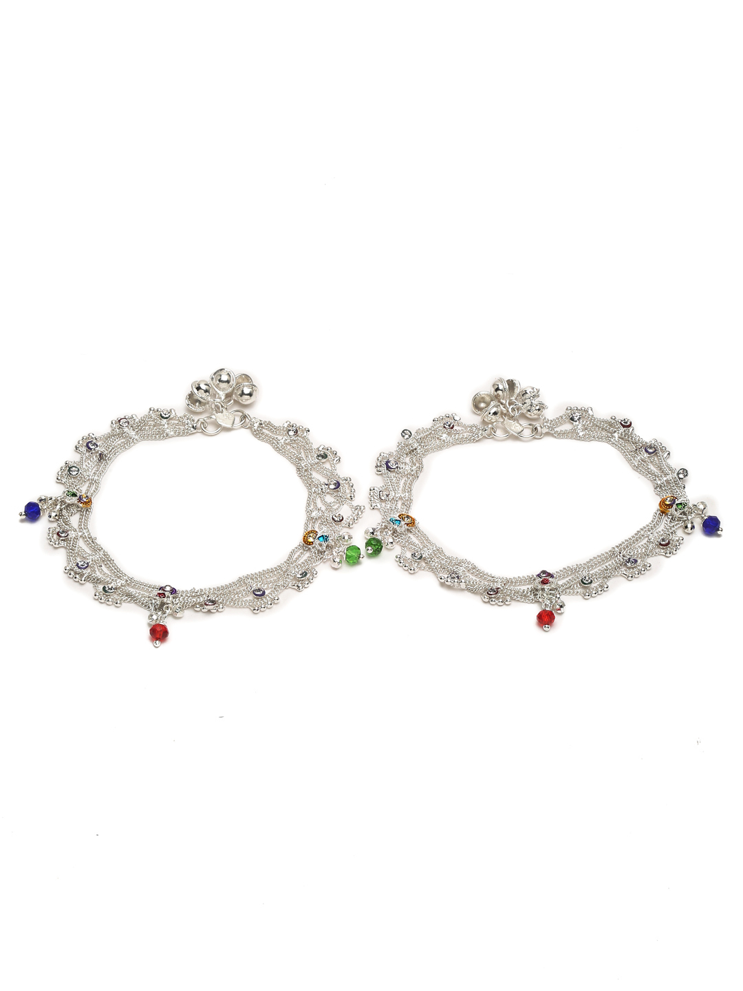 YouBella Jewellery Silver Plated Stylish Handmade Anklets for Girls and Women